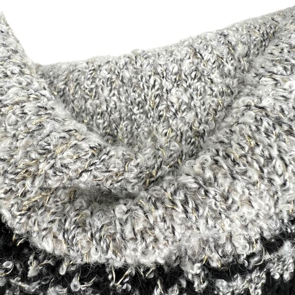Maurices Nordic Pattern Cowl Neck Sweater Metallic Gray Black Size Medium NWT - Picture 5 of 11